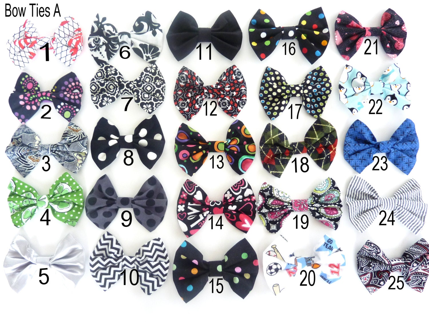 Clip on Bow Ties For Tuxedo Onesies, Suspenders, and Button Down Shirts