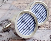 Vintage Striped Anchor Cufflinks Nautical and Seaworthy