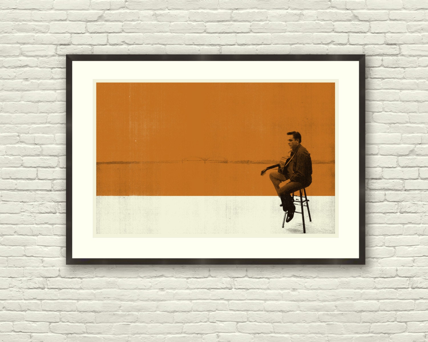 MEMPHIS CASH - Johnny Cash 30 x 20 Handprinted Silkscreen Art Print, Modern Poster, Vintage Style