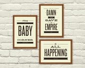 MOVIE QUOTES, Typography, Nursery, Valentines Day, 5 x 7 Art Prints,  Music, Indie, Baby, Almost Famous, Empire Records, Dirty Dancing