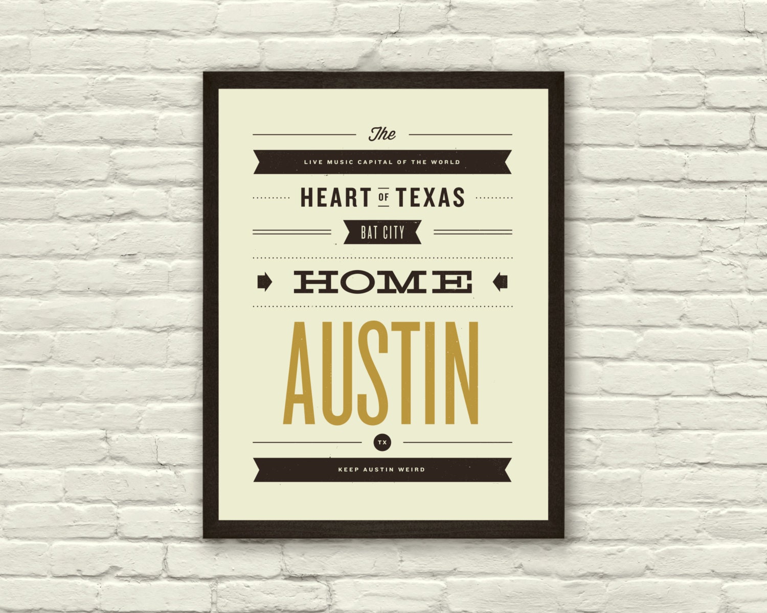 AUSTIN, Texas City Poster - 11 x14 Typography Art Print, Monikers and Mottos, Modern Poster, Retro Home, Nursery, Vintage, Mid Century