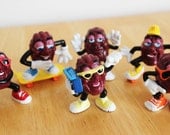 Vintage California Raisin Action Figures Beach Party Edition 1980s