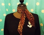 Leopard Rockabilly 50's Style Hair n' Neck Chiffon Scarf