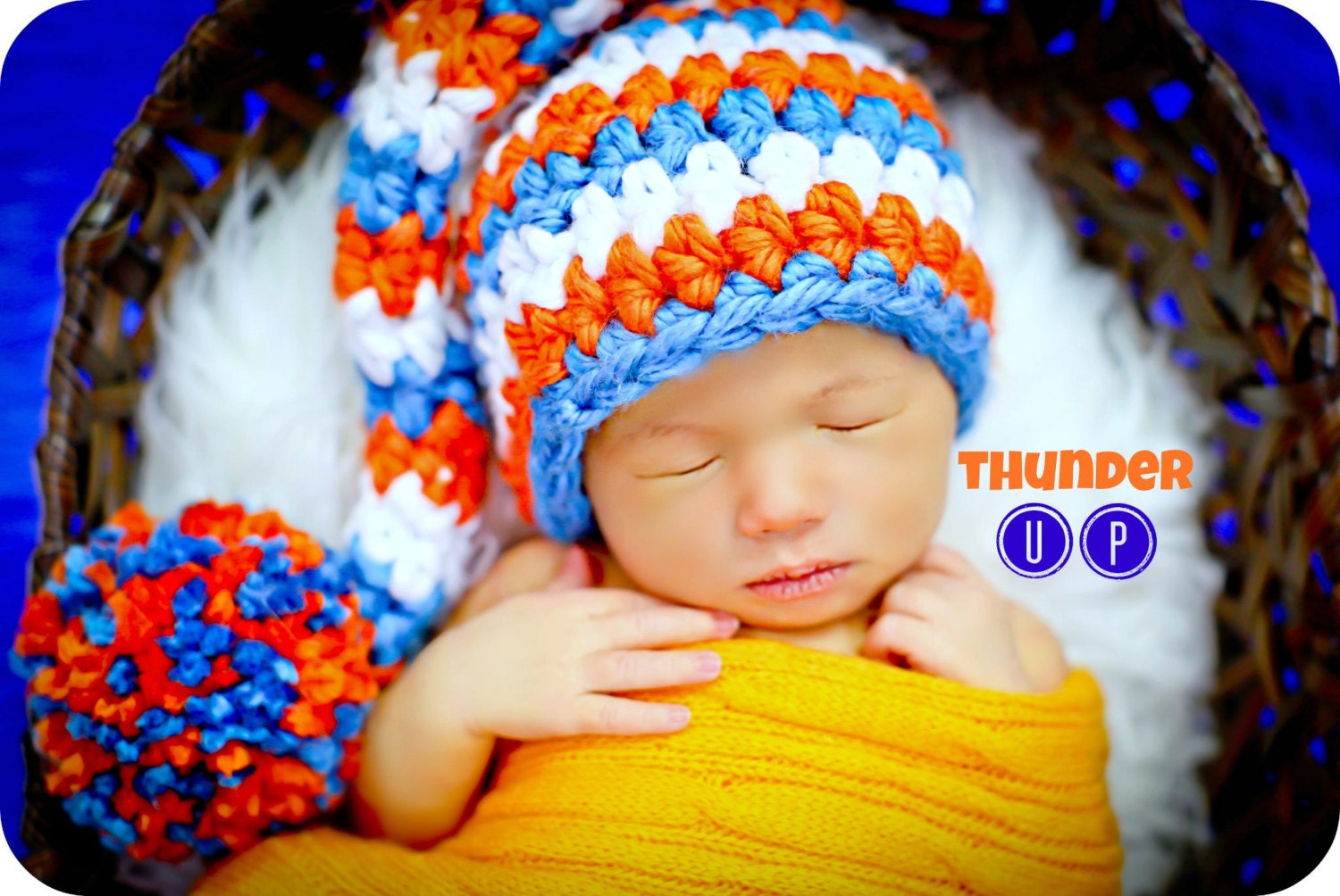 Newborn Baby Boy Photo Prop OKC Thunder Hat