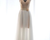 Gorgeous Ivory chiffon long skirt size XS-Ready to ship