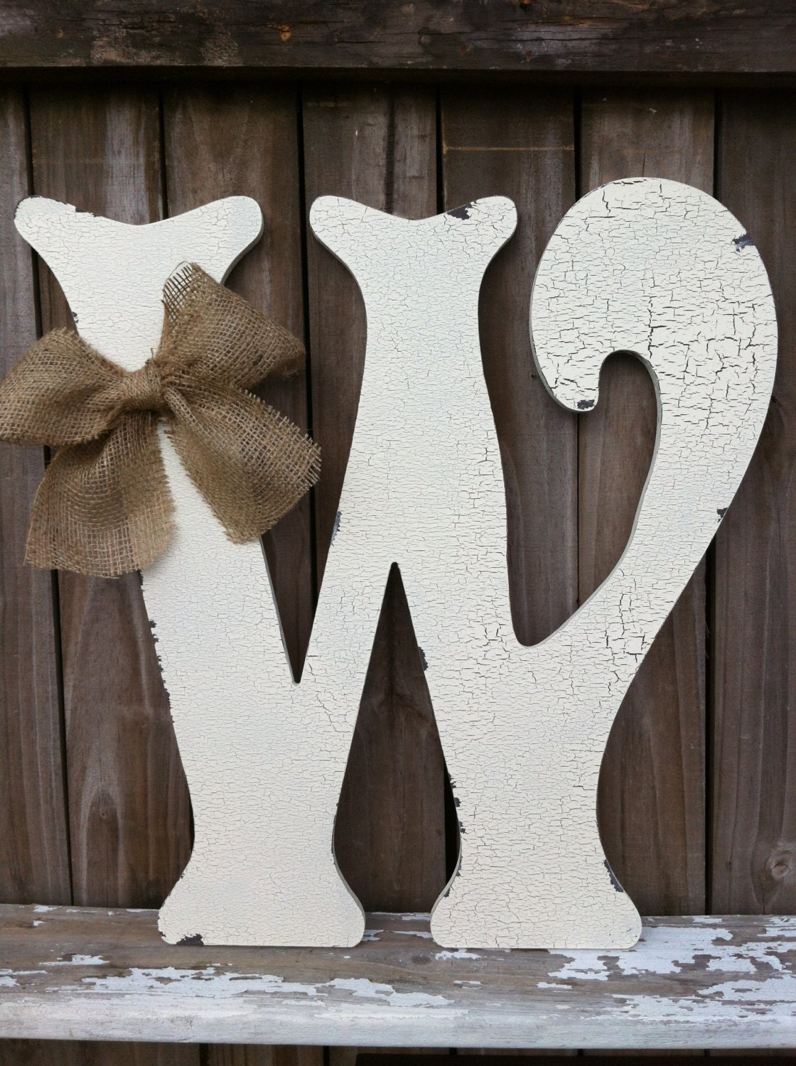 Wooden Letter W 24" tall Any Letter A - Z Vintage Style Letters - Wedding Guest Book Alternitive - Home Decor, Wedding Decor
