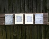 Large Natural Up Cycled Reclaimed Vintage Wood Plank Picture Frame - Four 8 x 10 Frames - Rustic - Pottery Barn Styling - Home Decor