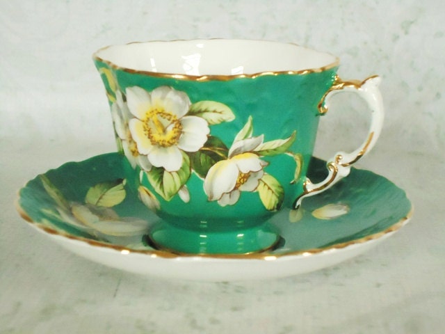 Aynsley Teacup and Saucer - Vintage Aynsley Dogwood Tea Cup and Saucer - Vintage Cups and Saucers