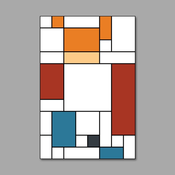De Stijl Minimalist Futurama Print // Phillip Fry Inspired Character Portrait // 12x18 Digital Art Print