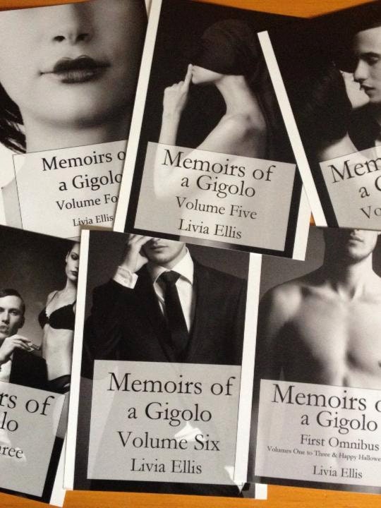 Set of Seven Cover Postcards from the Memoirs of a Gigolo Serial by Livia Ellis