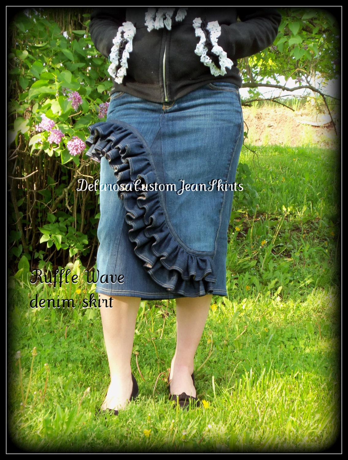 Custom Order to Your size Front Ruffle Wave Skirt size 16 18 20 22 24