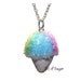 Snow Cone Necklace - Kawaii cute Rainbow flavor snocone, snowcone, Hawaiian shave ice food jewelry