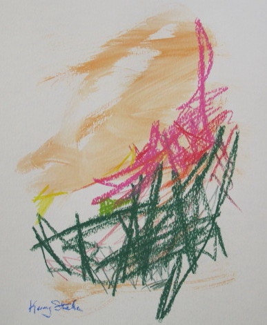 Original 9 x 12 abstract  painting on paper by KSteele no.46