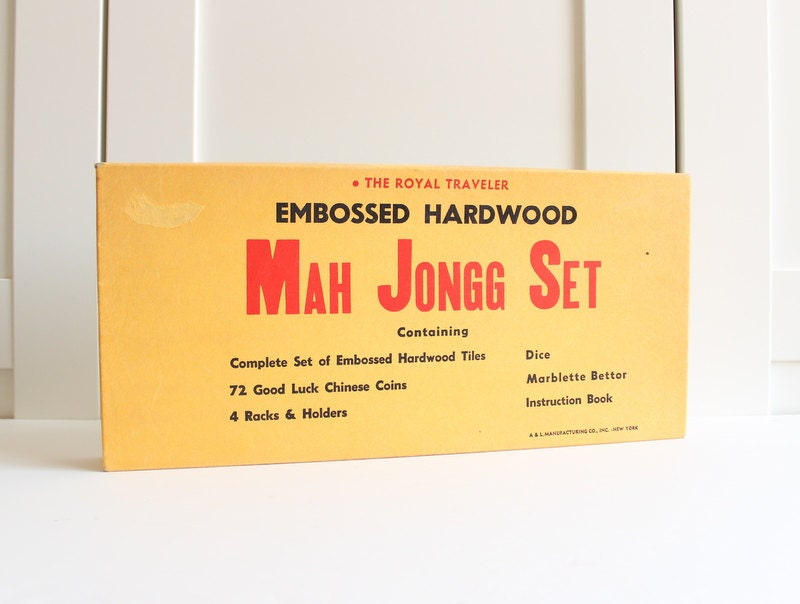 Vintage Game / 60s 1960s Mahjong Game / Mah Jong Set / Mah Jongg Set