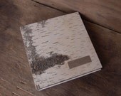 Custom Birch Bark Photo Album- wedding album - anniversary gift- spring green  - made to order
