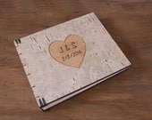 white birch wedding guest book - custom personalized rustic engraved forest botanical fall wedding anniversary gift -made to order