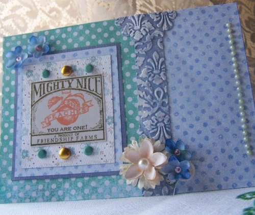 Friendship card Mighty Nice Peaches handmade greeting