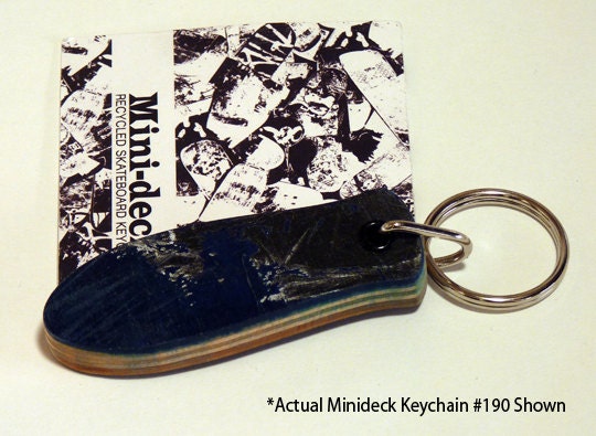 Recycled Skateboard Keychain No.190 - Old school "Stinger" shape