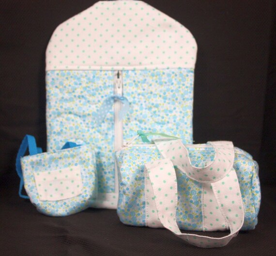 American Girl Doll Clothes Doll Travel Set by buttonandbowboutique