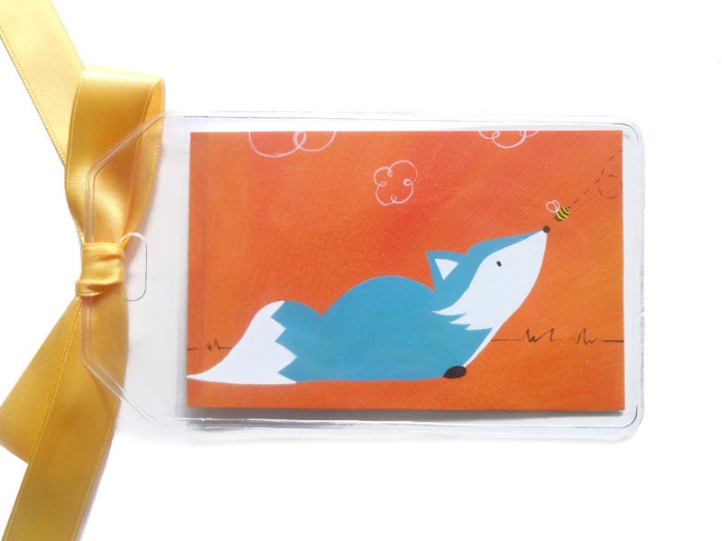 Book Bag Tag - Fox and Bee