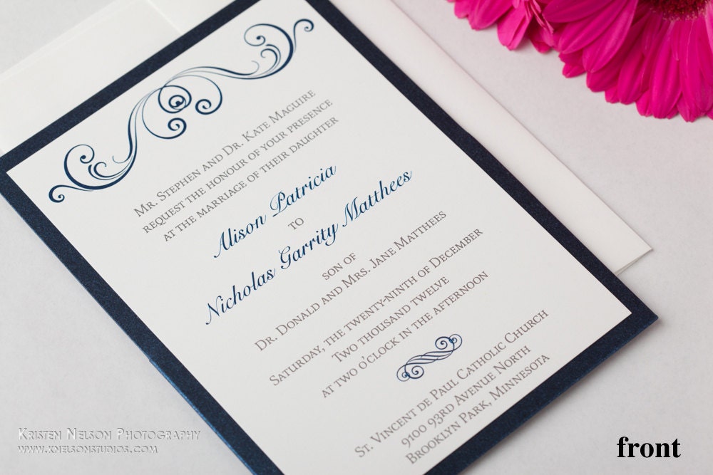 Navy Pocket Wedding / Pocket Wedding / Blue Wedding / Traditional / Shimmer / Sample