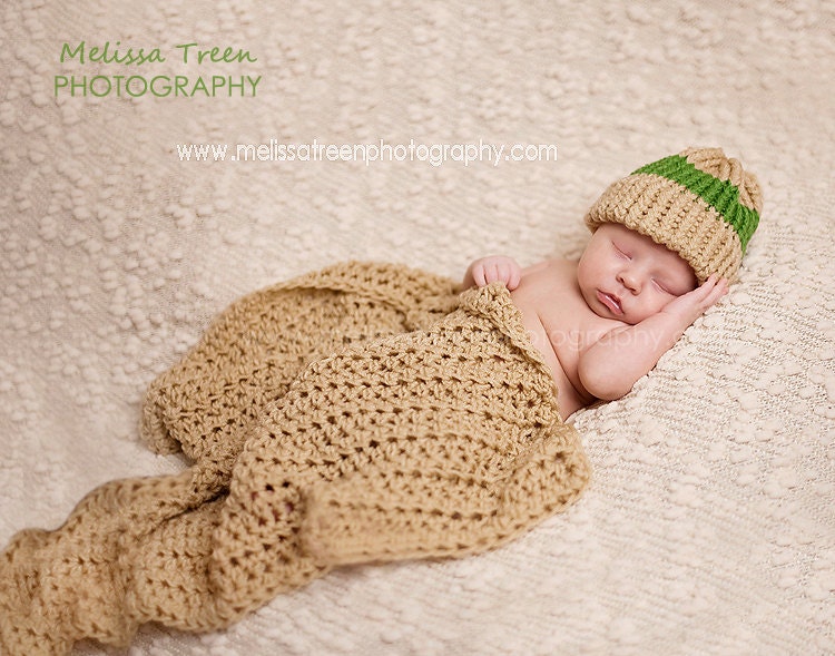 Crochet Newborn Baby Blanket Neutral Beige Color Photo Prop