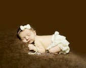 Baby headband, newborn headband, adult headband, child headband and photography prop The ELEGANT all pearl bow exclusive sprinkle headband