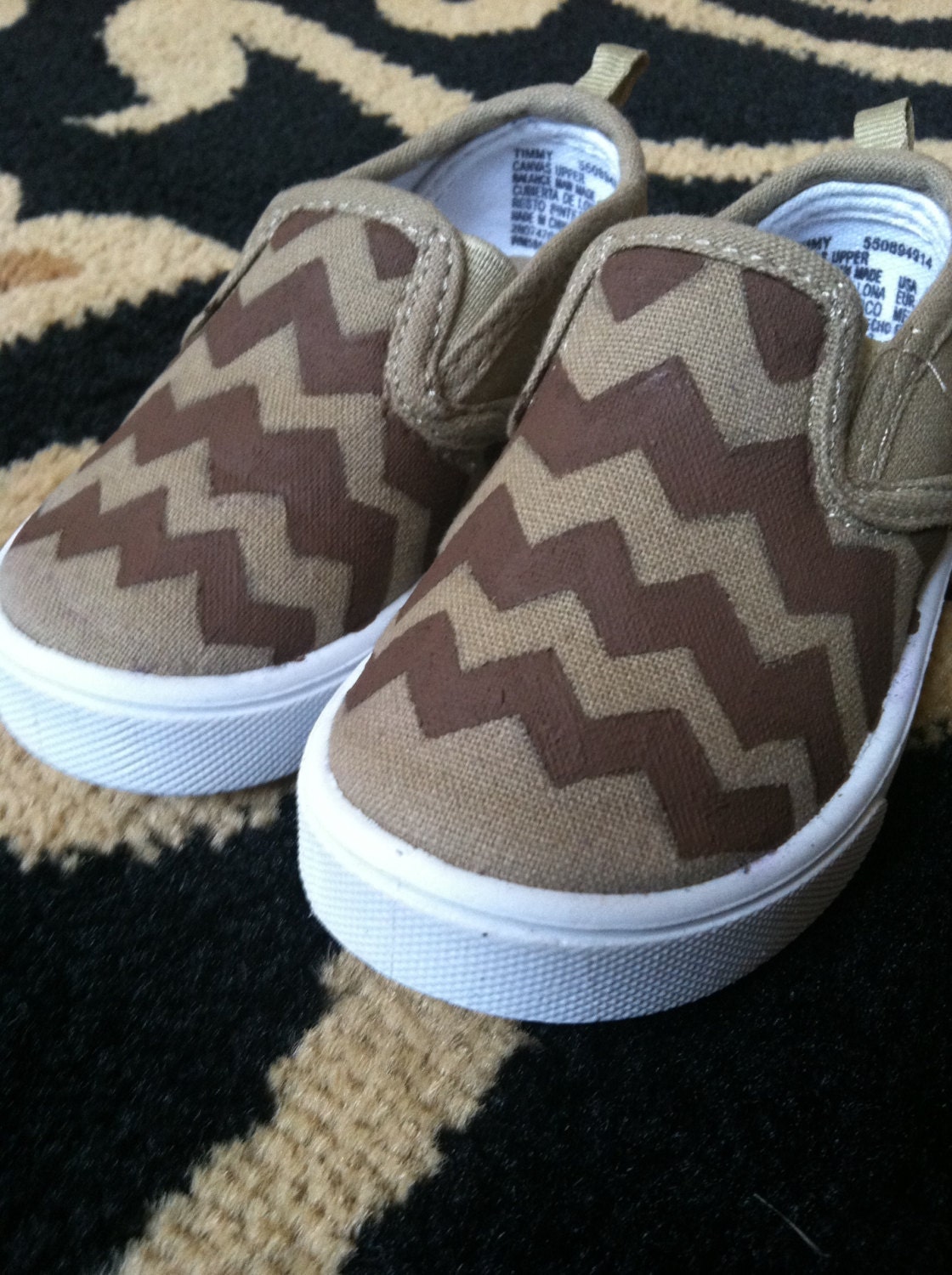 Baby Toddler Chevron Painted Canvas Boat Shoes
