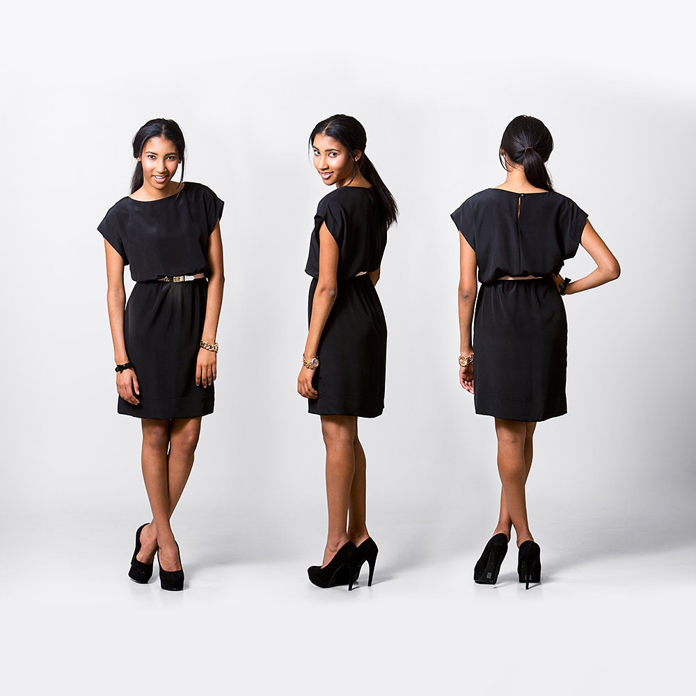 Easy Short Sleeved Dress Pattern - Elastic Waist,  Short Kimono Sleeve