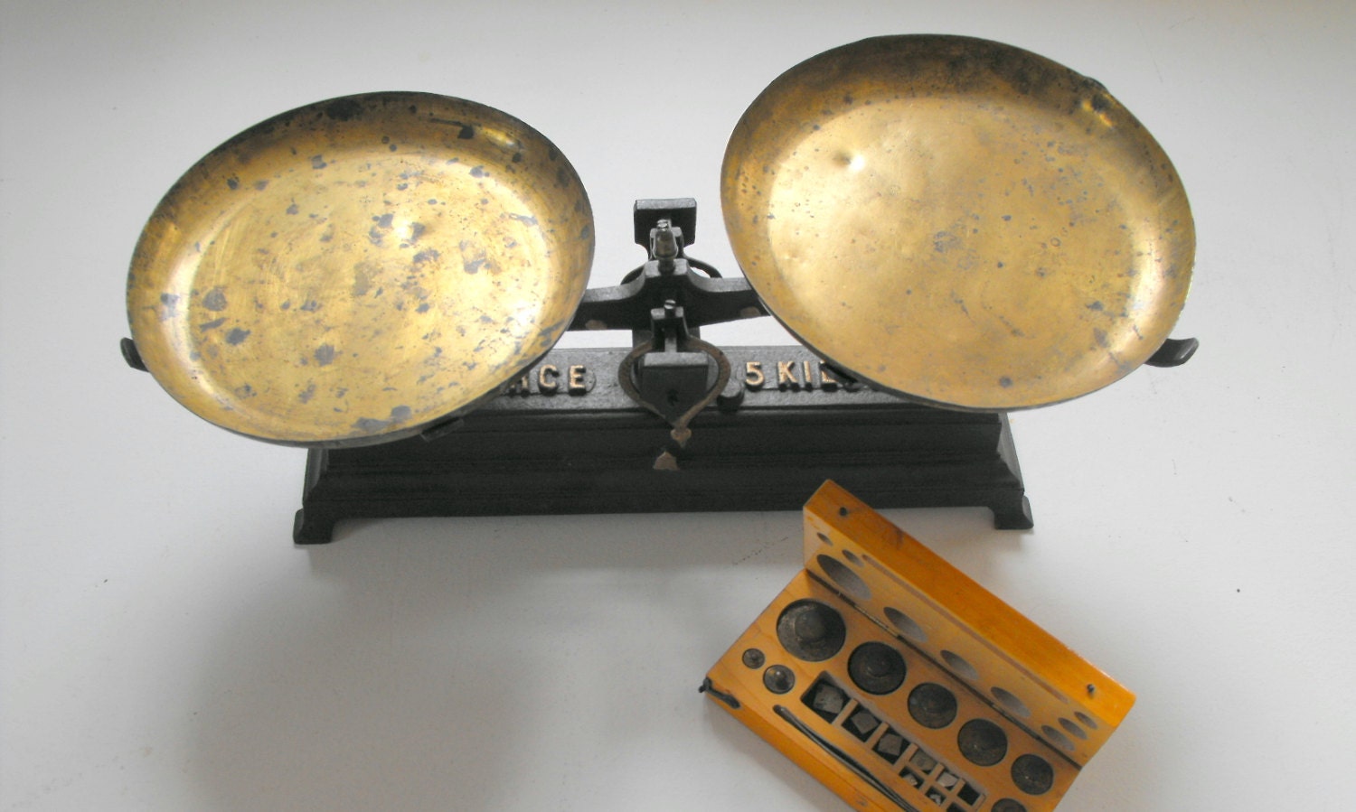 Antique French Balance Scale with Set of Weights