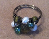 Custom order for Shari - Bronze, Peridot and Pearl Mermaid Ring size 5.5