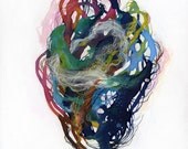 Coil XX / original painting / watercolor and gouache on gessoed wood panel / ready to hang
