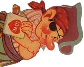 Two Vintage Valentine Cards circa 1940s Single Die Cut Piece (no fold) Made In Canada