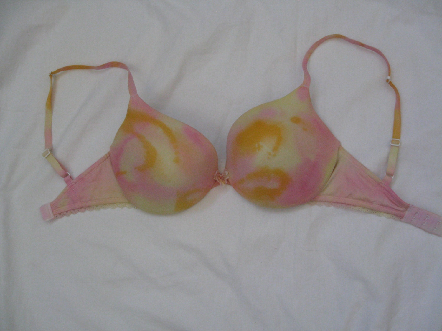 Tie-dyed Bra size 30DD Upcycled  Hippie Boho Deadhead Hippie Spiral