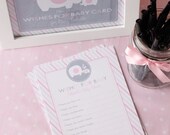 Elephant Baby Shower Wishes for Baby Advice Printable Card Il_170x135