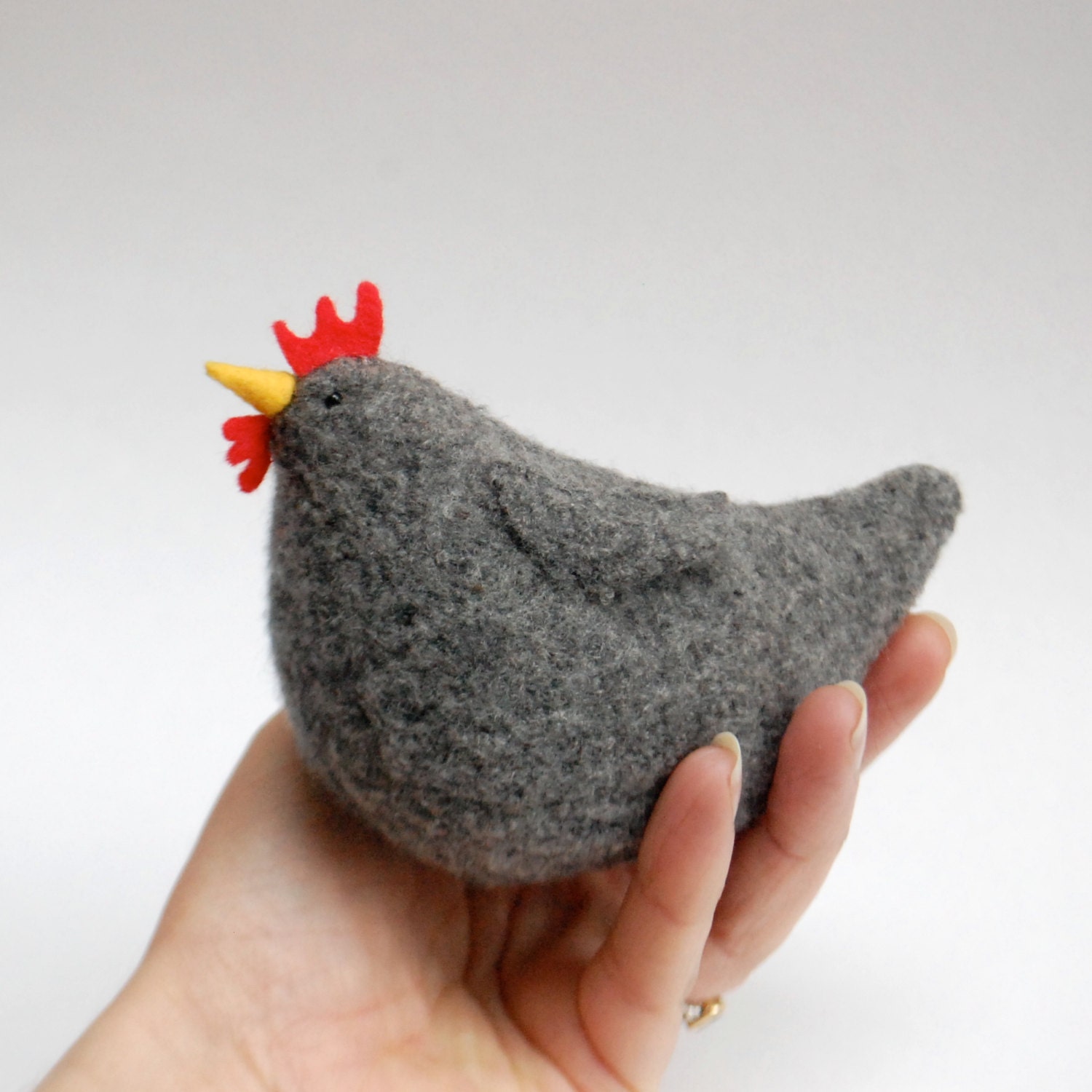 Felt hen, wool felt chicken, easter chicken
