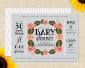 Rings N' Roses Baby Shower Invitation DIY Printable