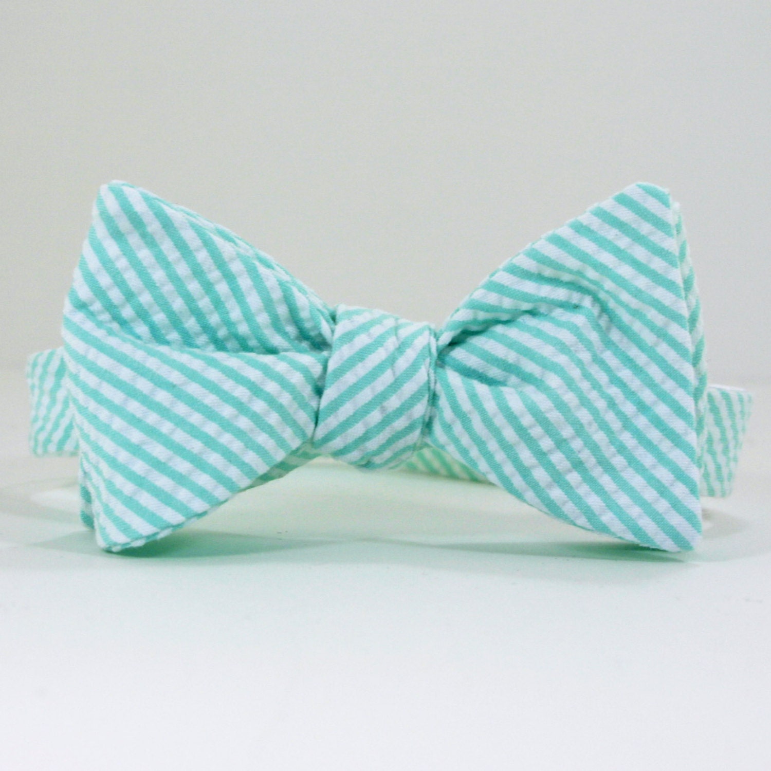 Mint Green Seersucker Bow Tie