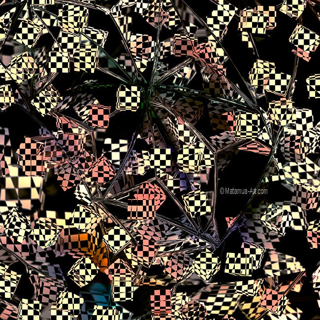 Fun Squares Abstract Wall pattern Art 11x17 Print