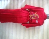 Vintage Asian styled Red satin Robe