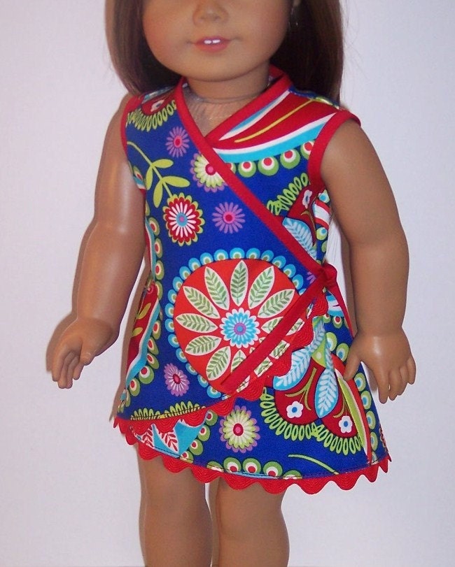 Blue Gypsy Wrap Dress for American Girl/18" Doll