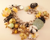 Lily repurposed vintage jewelry charm bracelet one of a kind