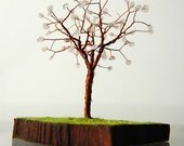 Rose Quartz Almond Wire Tree Handmade Sculpture