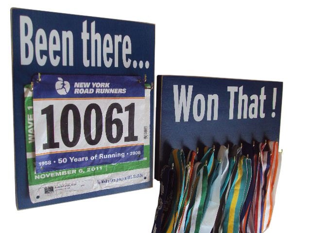 Running medals holder and race bib holder