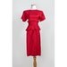 1980s Ruffled Silk Dress / 80s Red Floral Dress / Medium 8