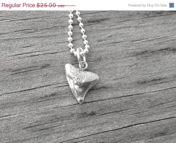 On Sale Shark Tooth Necklace, Sterling Silver