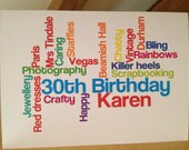 Rainbow Personalised Custom Made Birthday Card 18th, 21st, 30th, 40th, 50th, 60th, 70th etc