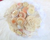 Lace Wedding Button Bouquet,  Alternative, non traditional, Victorian, non floral