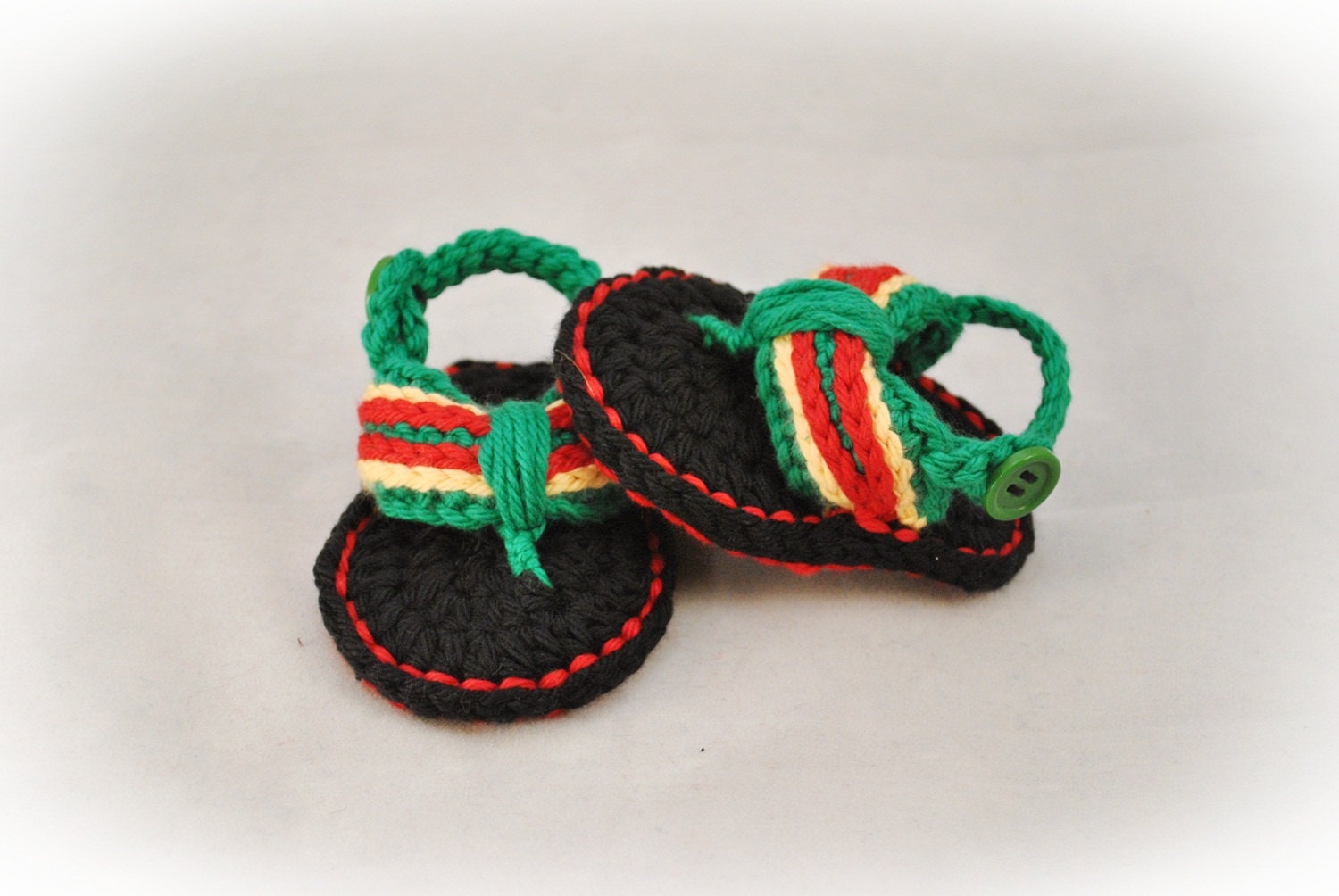 Bob Marley Flip Flops, Crochet Baby Sandals, MADE TO ORDER, Sizes 0-6 Months and 6-12 Months