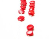 Coral necklace, long dainty silver chain with red coral. Become choker, bracelet, bangle. Italian Jewelry